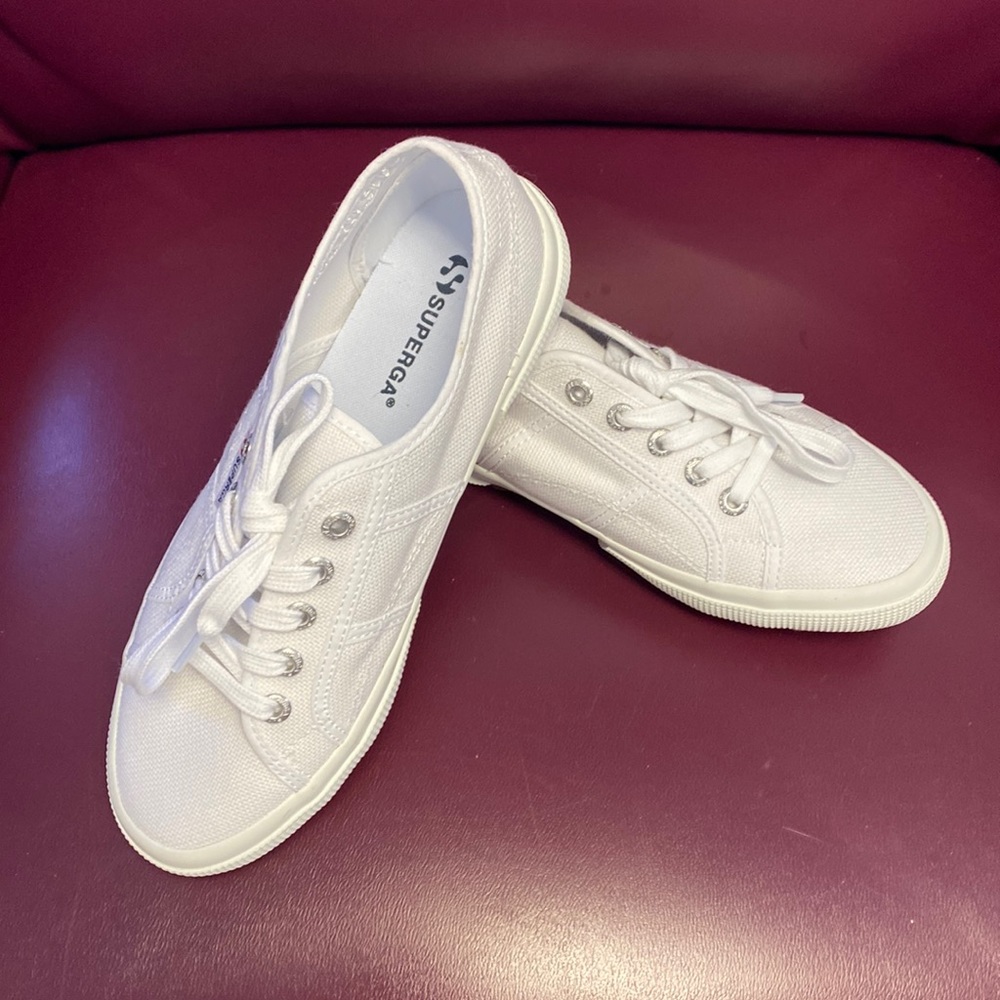 Superga 2750 Cotu Classic White Canvas Sneaker - NWOT - Size 38 / 7.5